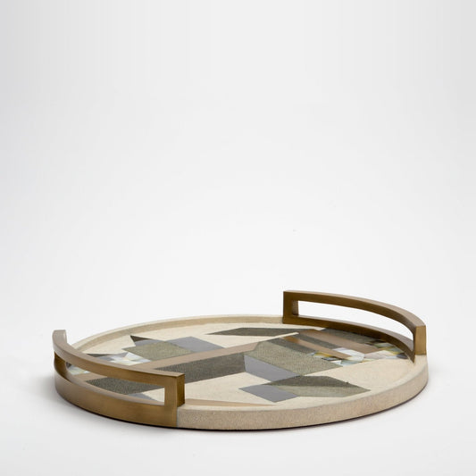 Tray in Shagreen with Geometric Pattern by R&Y Augousti