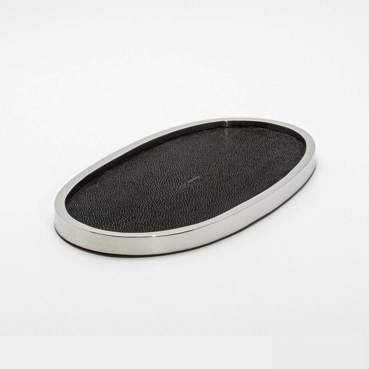 Tray in Shagreen with Polished Stainless Steel by Kifu Paris