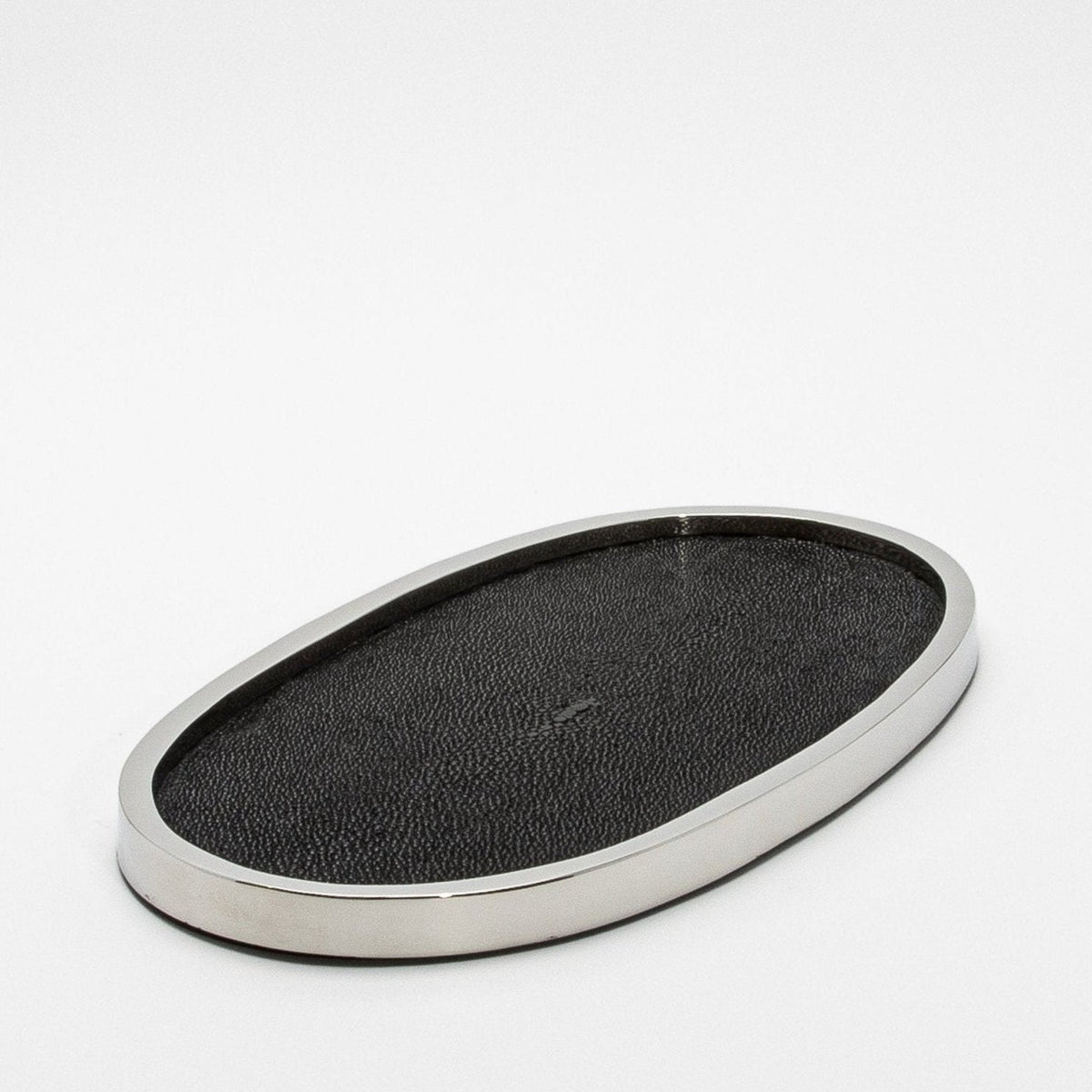 Tray in Shagreen with Polished Stainless Steel by Kifu Paris