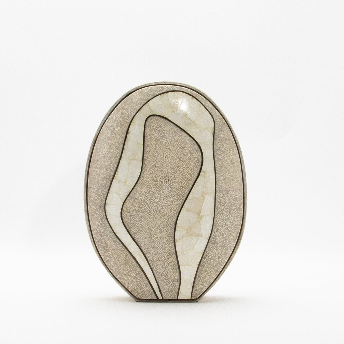 Vase in Natural Shagreen, Quartz, and Brass by R&Y Augousti