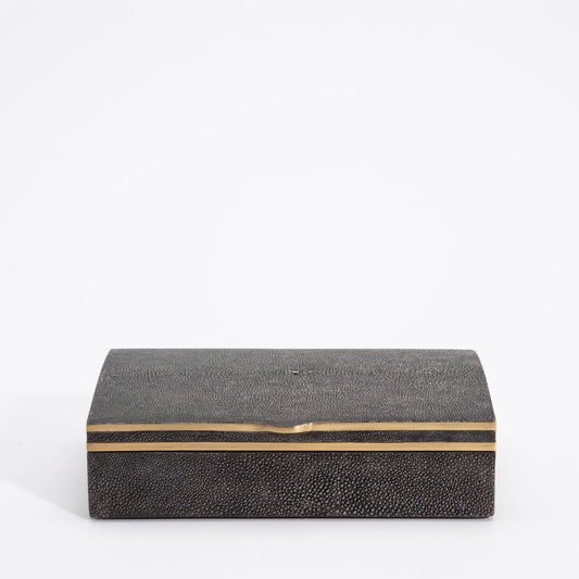 Vaulted Box in Shagreen and Bronze Patina Brass by Kifu Paris