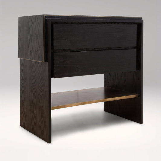 Waldorf Bedside Table in Black Oak by R&Y Augousti