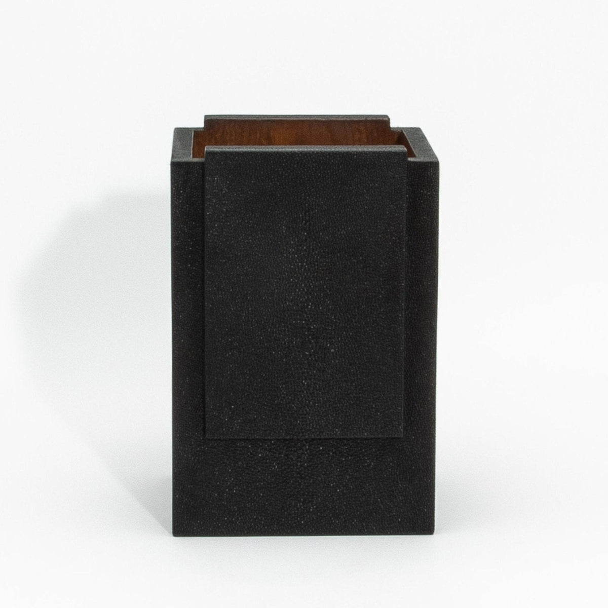 Waste Bin in Black Shagreen by R&Y Augousti