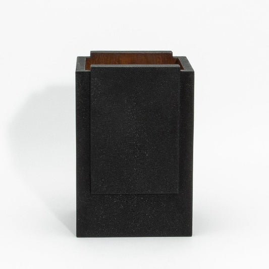 Waste Bin in Black Shagreen by R&Y Augousti