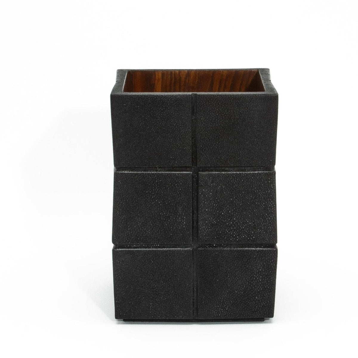 Waste Bin in Black Shagreen by R&Y Augousti