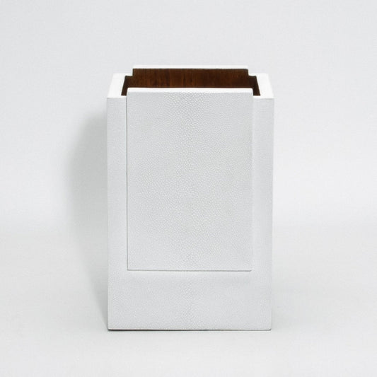 Waste Bin in White Shagreen by R&Y Augousti