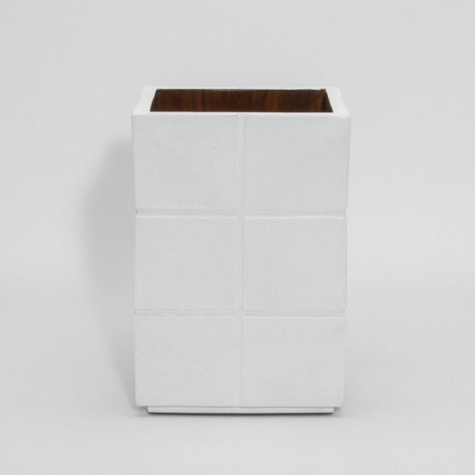 Waste Bin in White Shagreen by R&Y Augousti