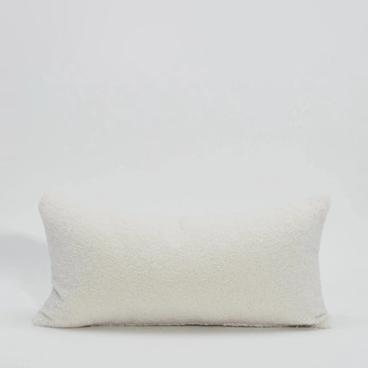 White Textured Kidney Pillow